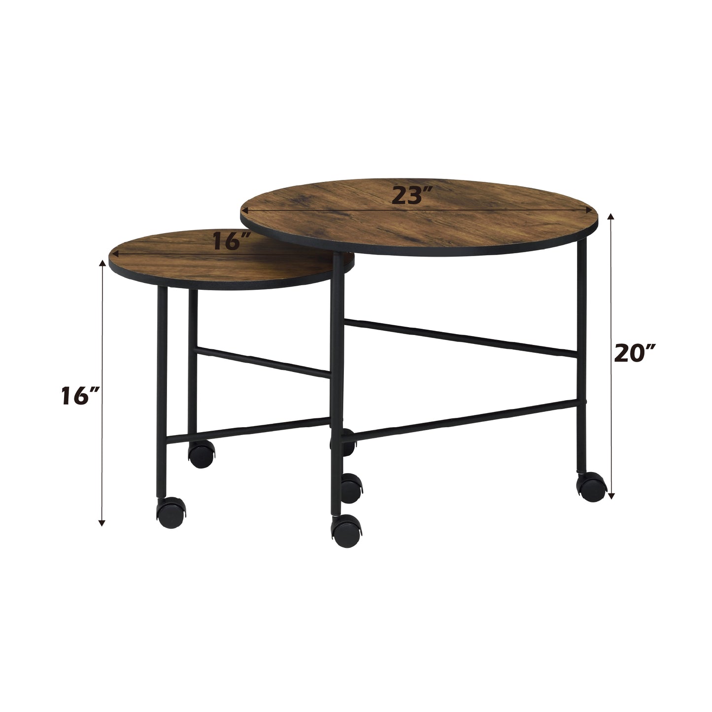 Nesting Table Set with Vintage Oak Finish - 2 Piece