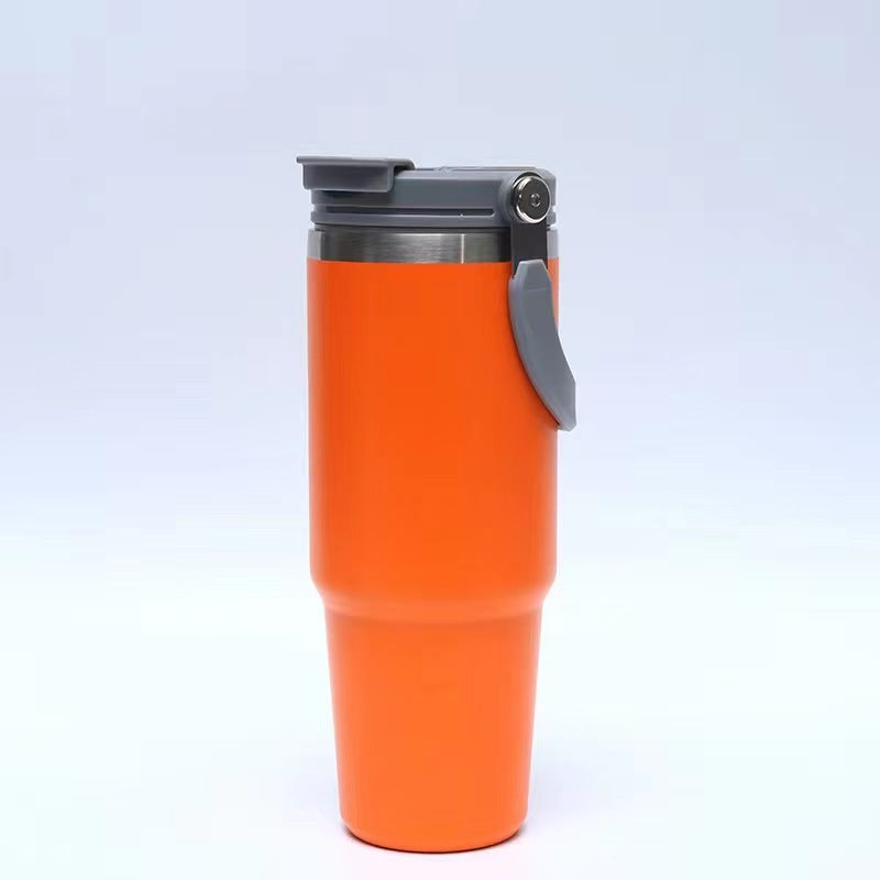 Insulated Stainless Steel Double Drink Cup - 900ml Capacity, Portable Thermos Mug
