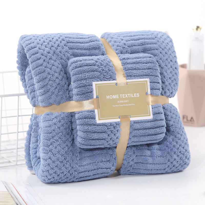 Auspicious Coral Velvet Towels & Bath Towels Set - Soft & Absorbent Unisex
