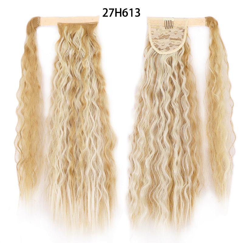 Water Wave Ponytail Wig with Velcro Band High Temperature Synthetic Hair