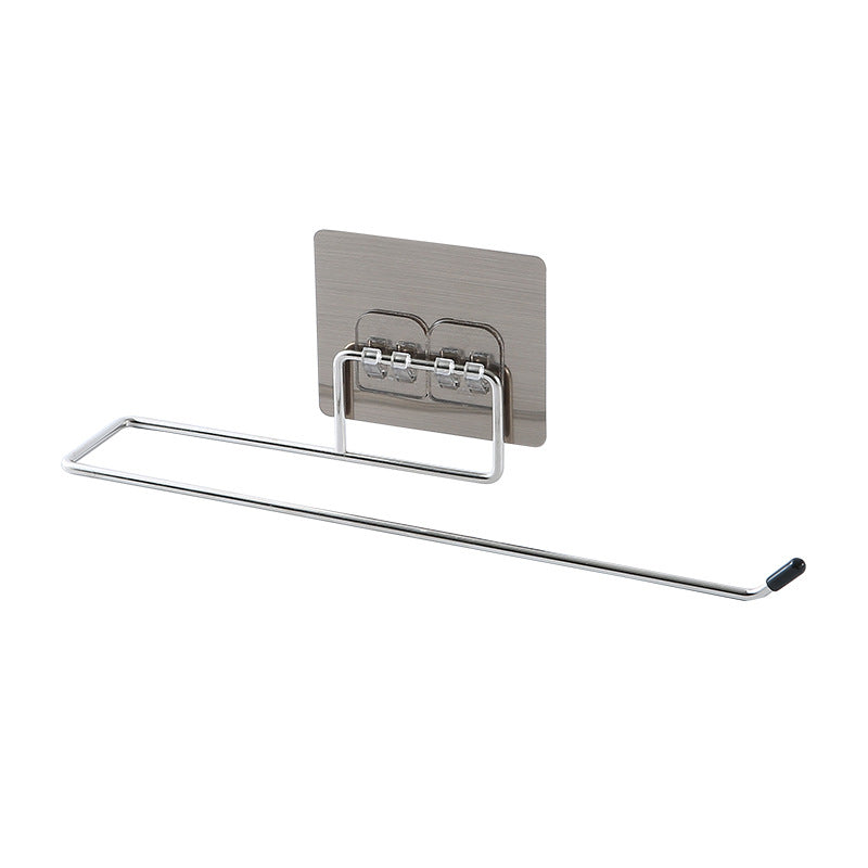 Wall-Mounted Kitchen Storage Rack Punch-Free Stainless Steel Home Organizer