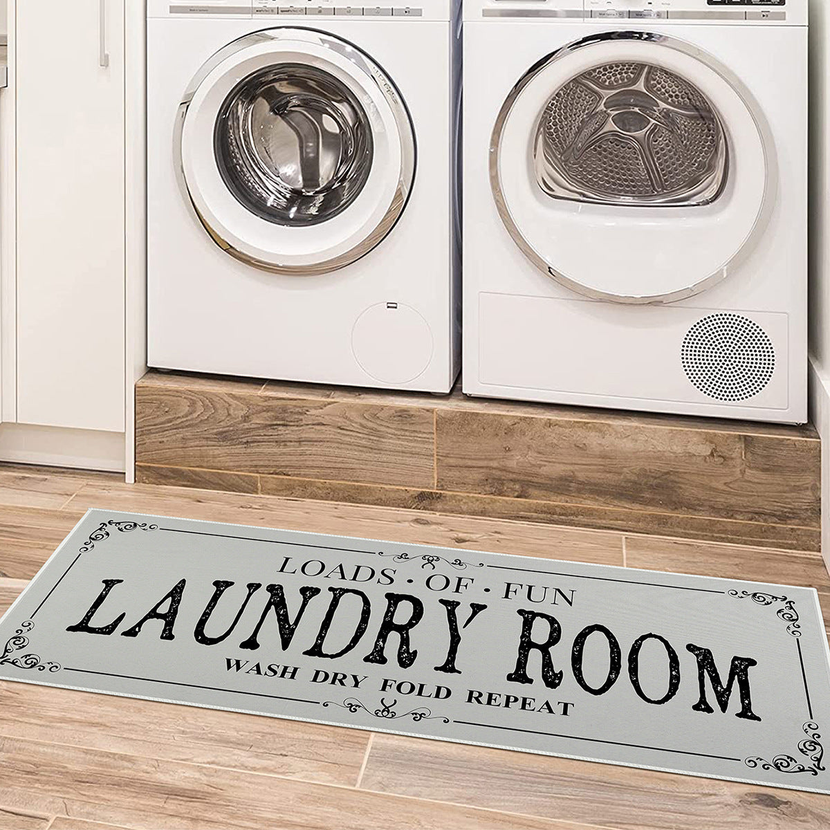 Non-Slip Absorbent Kitchen Bathroom Door Mat - Thickened Polyester Floor Rug