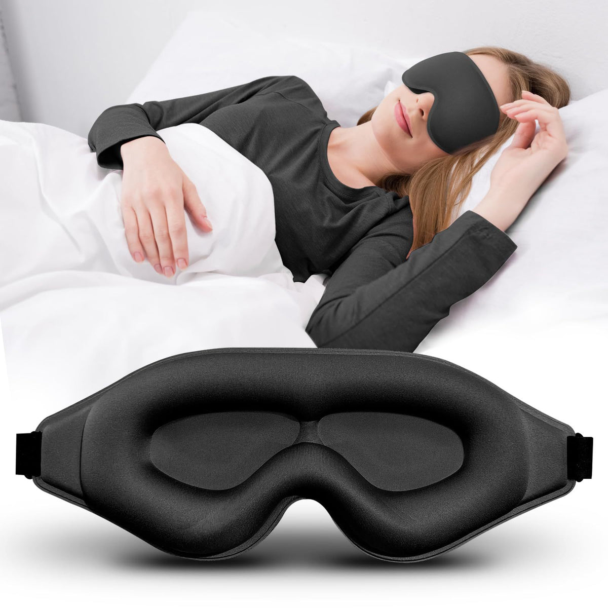 3D Breathable Sleep Eye Mask - Memory Foam