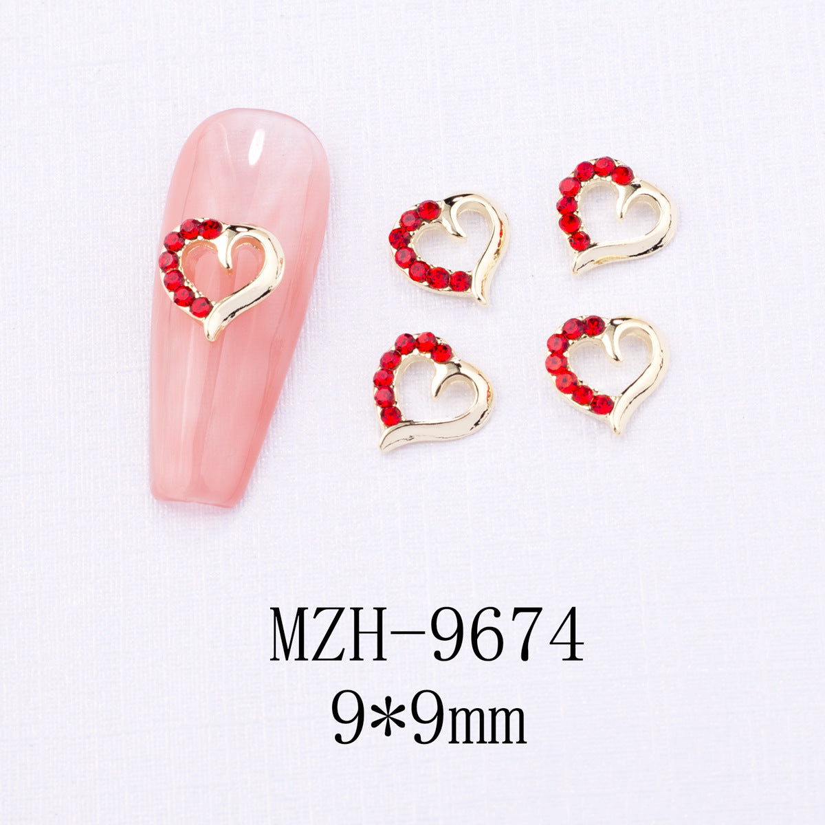 Glass Nail Decorations with Red Bow Design - Assorted Series