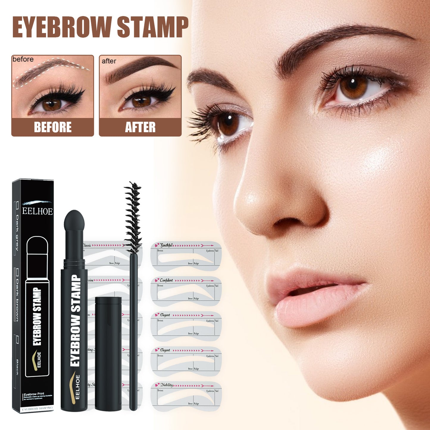 Eyebrow Printing Pen Set Waterproof Quick Makeup Natural Hairline - 3g