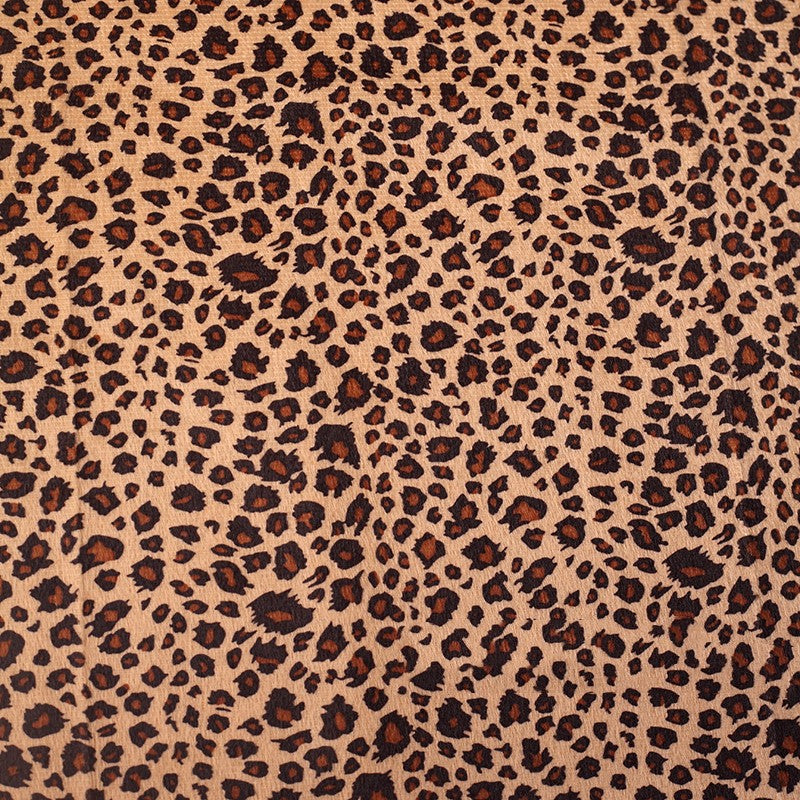 Short Plush Animal Print Fabric - Decorative Polyester Cloth for Sewing & Crafts