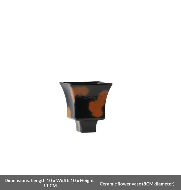 Small Ceramic Vase with Floral Arrangement for Home Decor