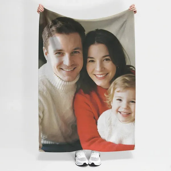 Custom Photo Flannel Blanket - Personalized Gift for Mother's Day