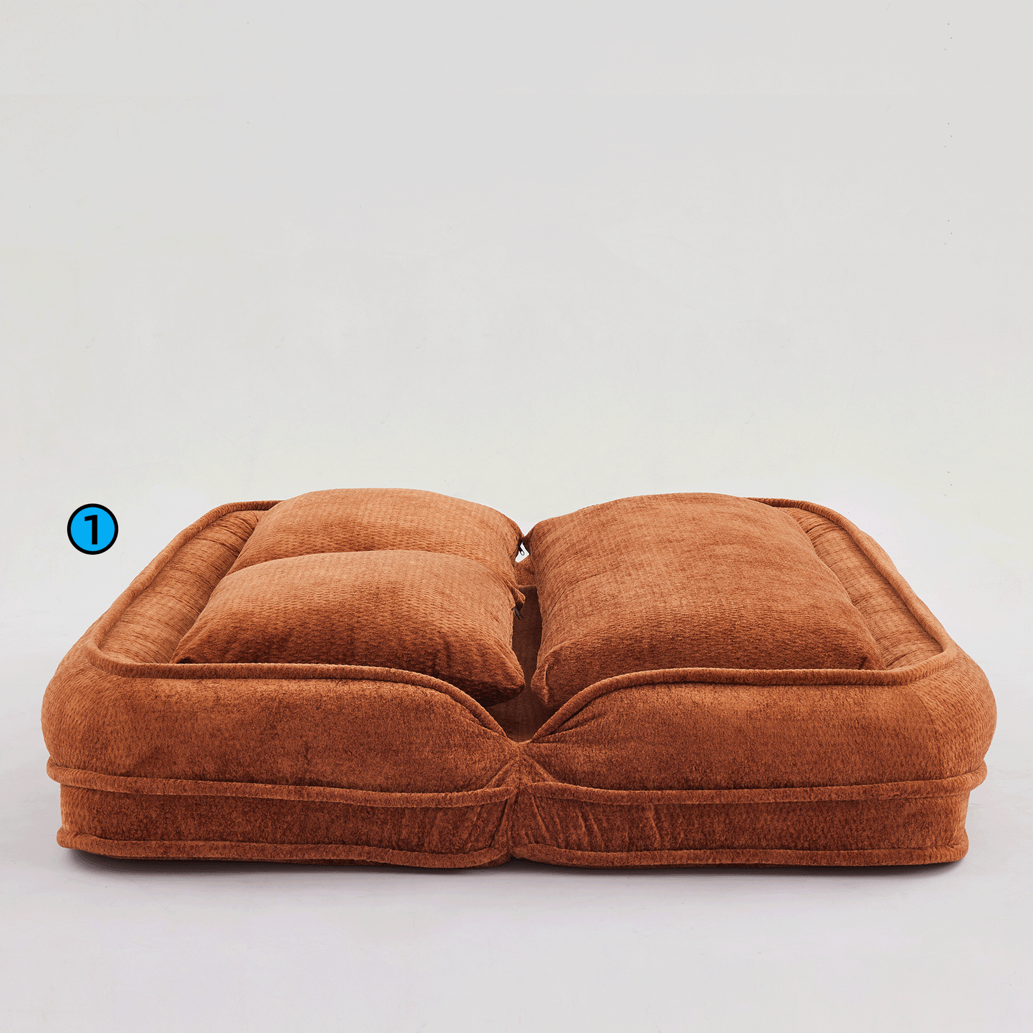 Extra Large Chenille Lazy Sofa Loveseat for Humans & Pets - Orange