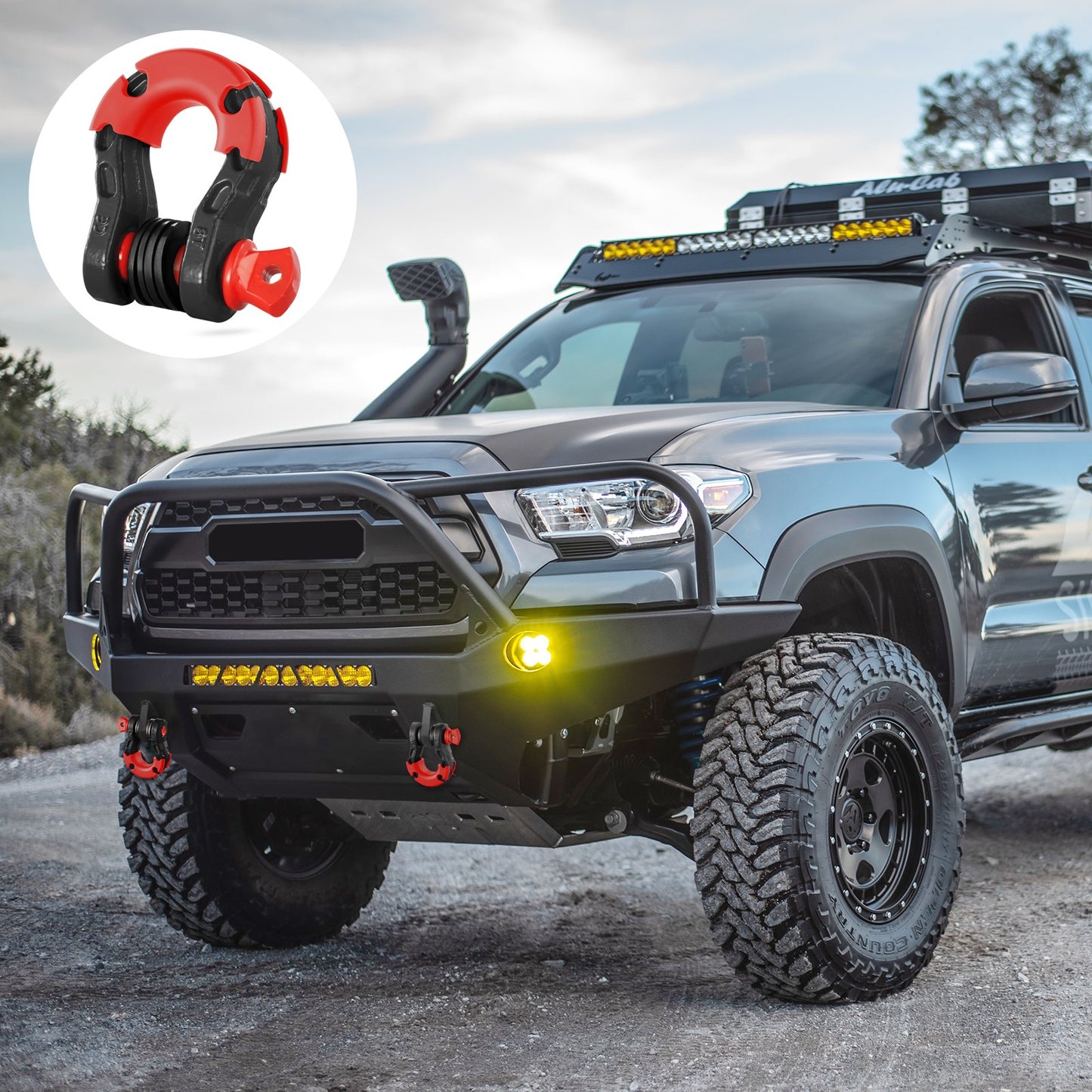 Heavy Duty Alloy Steel D-Ring Shackle 2 Pack Off-Road Vehicle Recovery Black