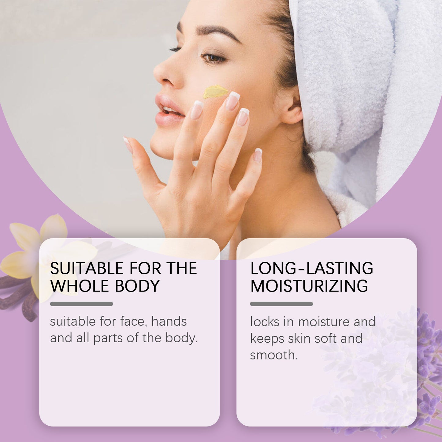 Tallow Moisturizing Cream - Vanilla Lavender Deep Hydration for Dry Skin