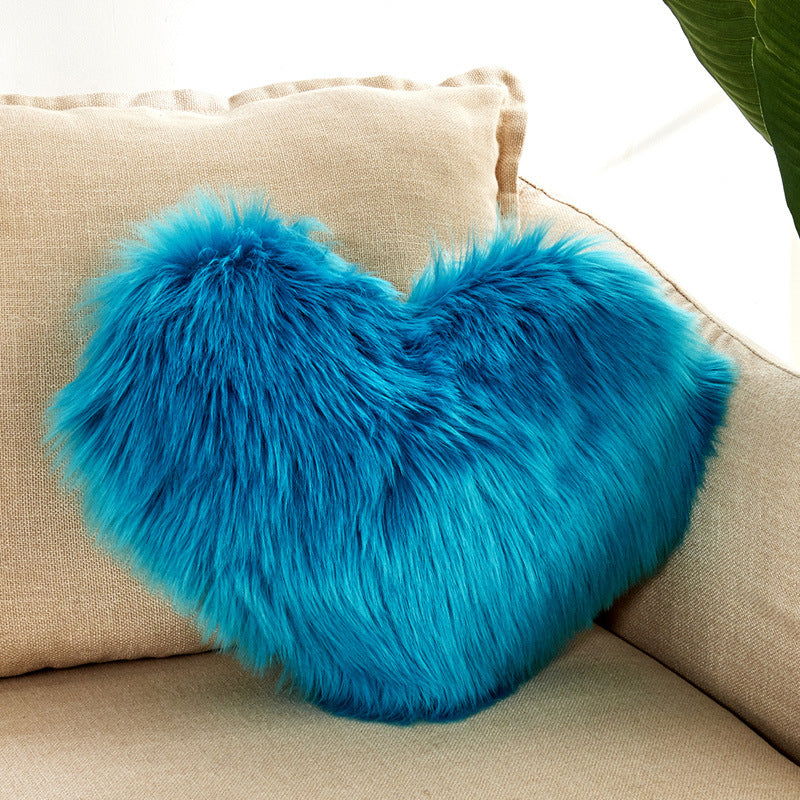 Heart Shaped Plush Cushion Cover European Style All Colors 40x50cm