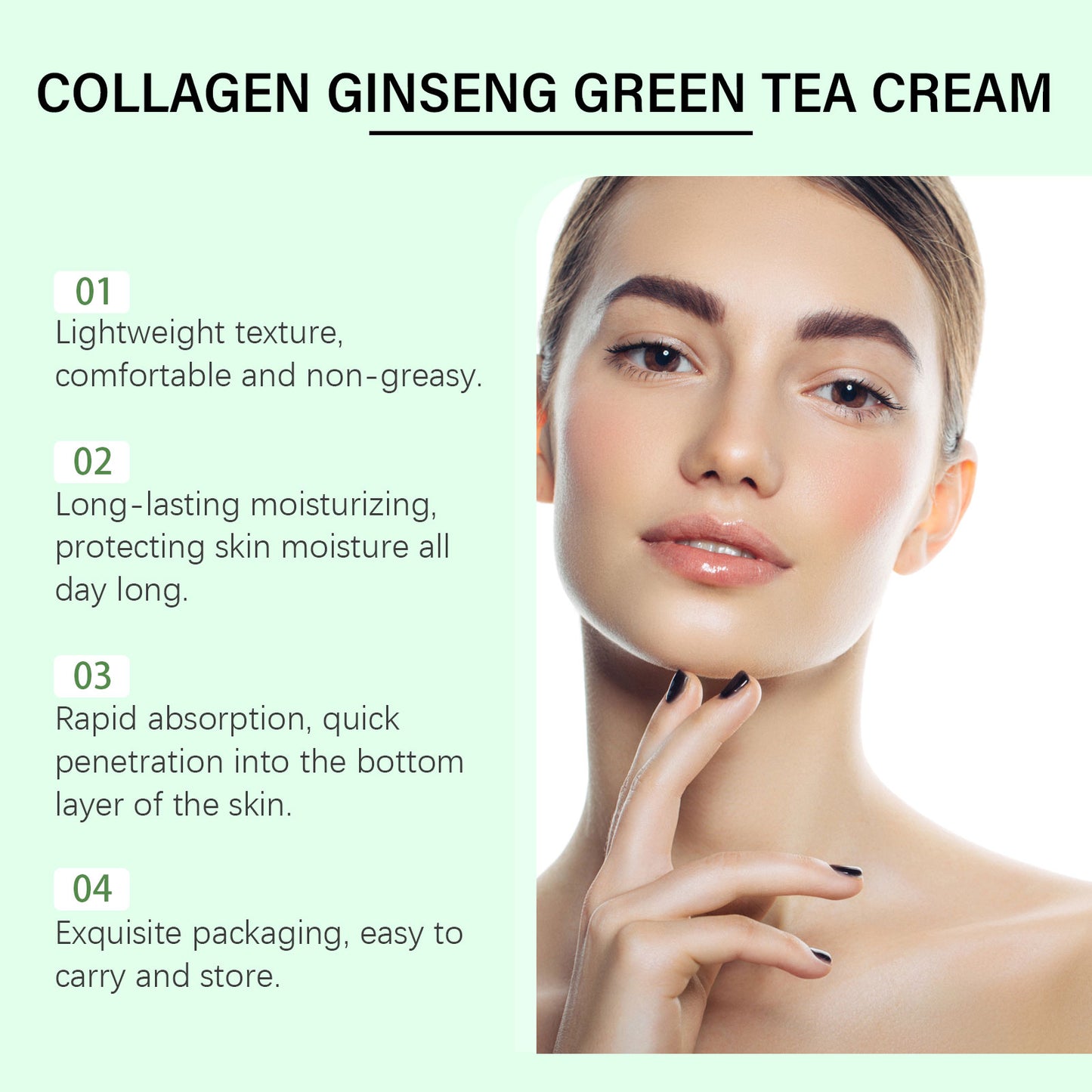 Collagen Ginseng Green Tea Face Moisturizer - Firming & Brightening Cream