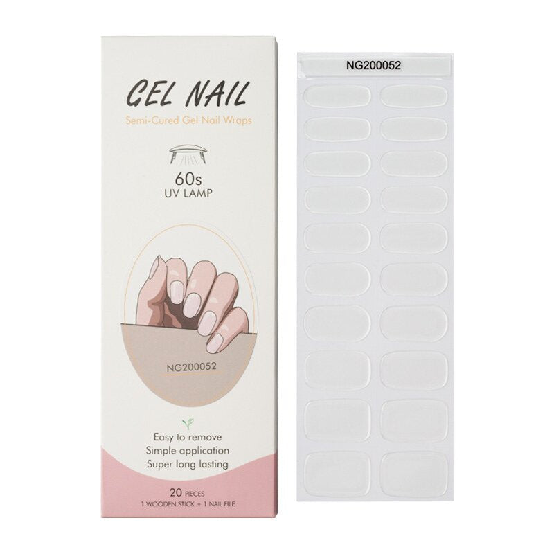 Semi Cured Gel Nail Stickers - Transparent
