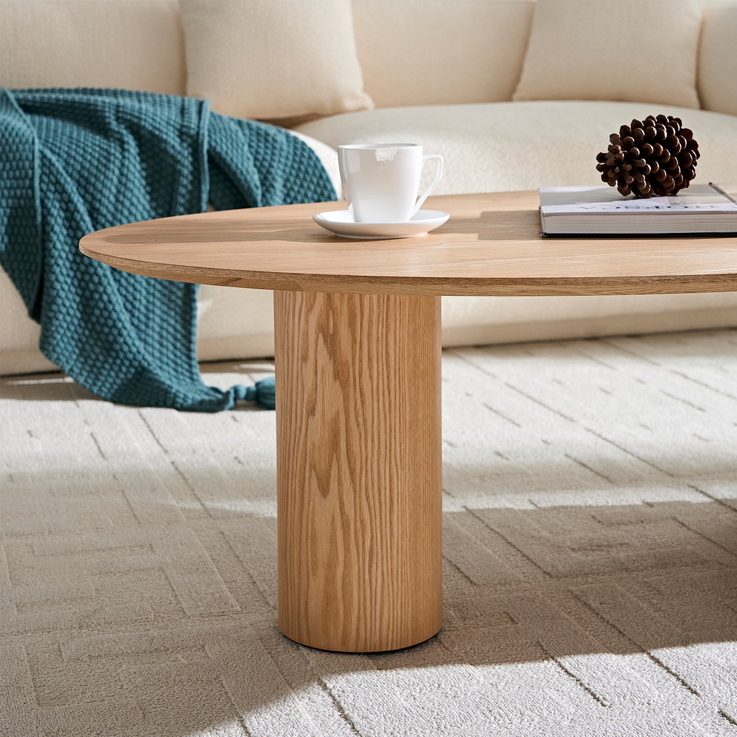 Modern Oval Luxury Coffee Table, Sophisticated Living Room Center
