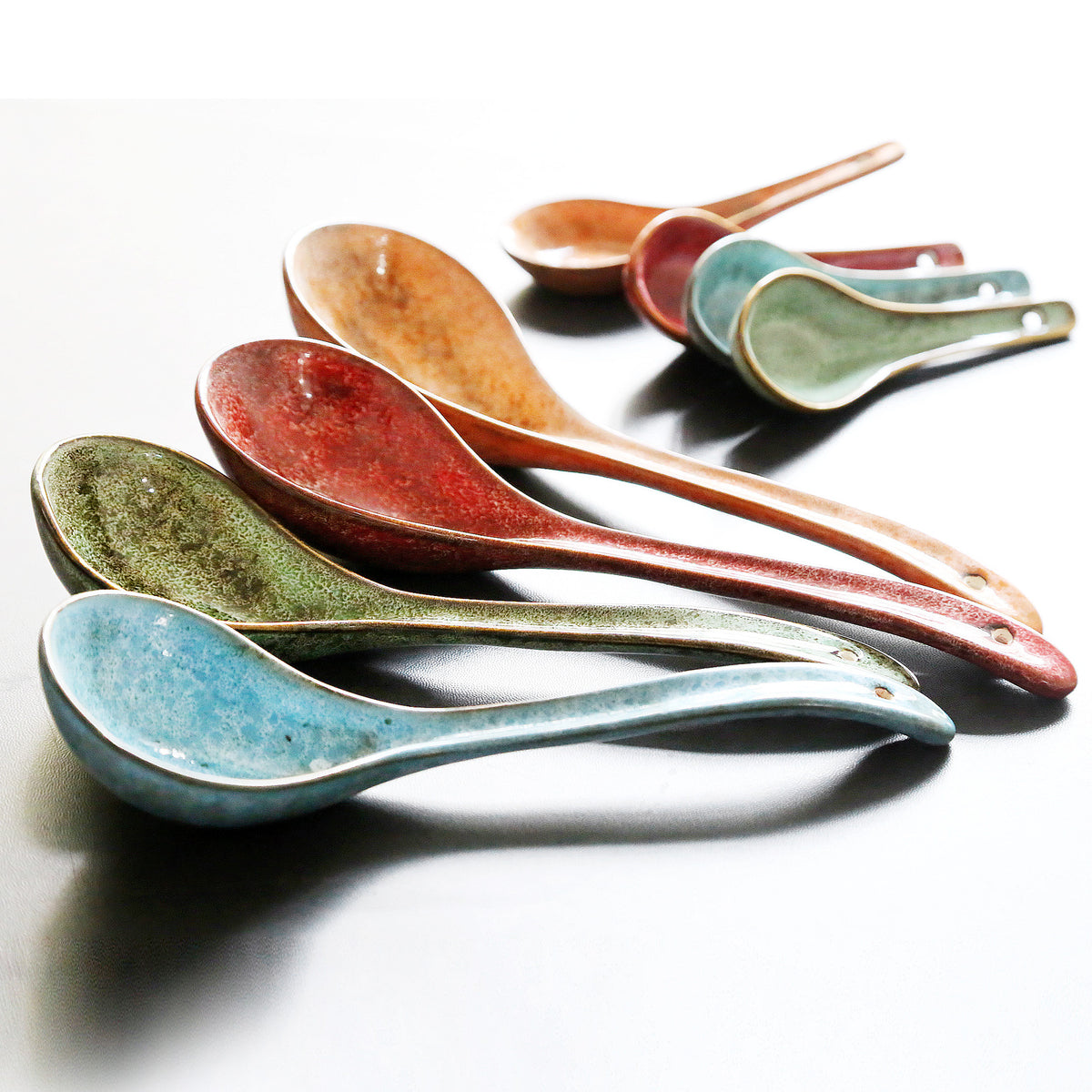 Ceramic Long Handle Spoon Kitchen Utensil Household Cooking Tool