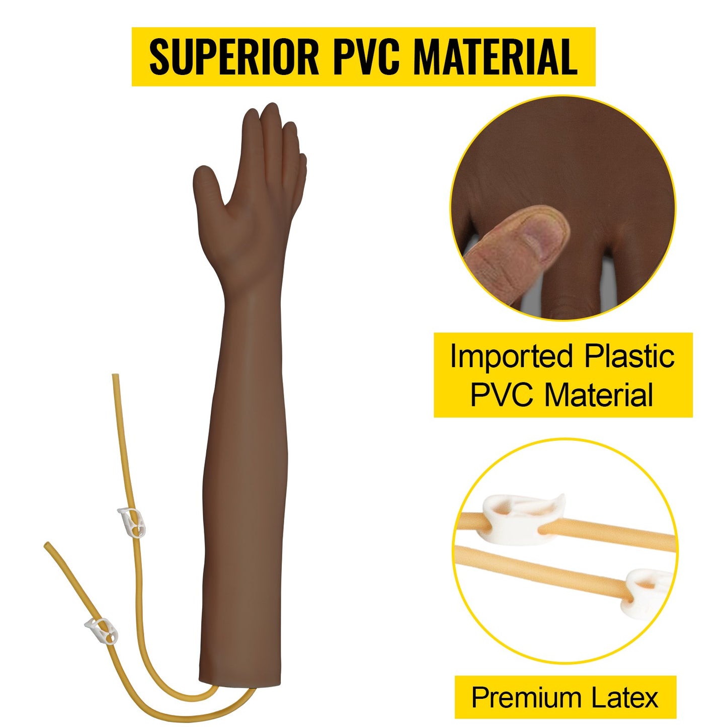 Phlebotomy Practice Kit - Dark Skin IV Arm with Infusion Stand