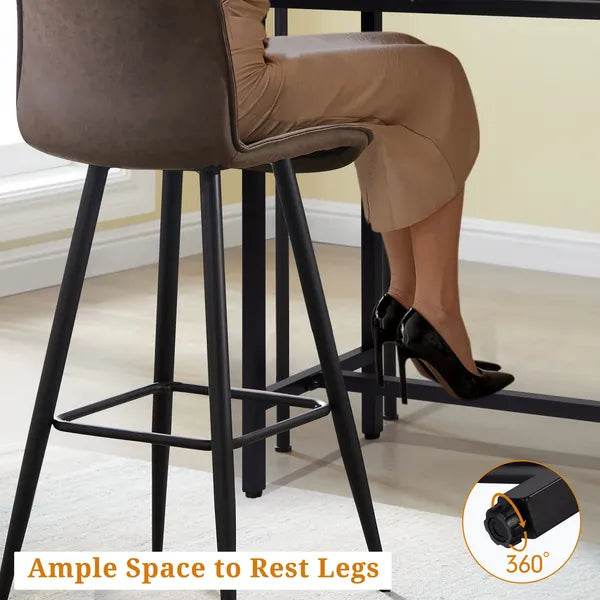55" Outdoor Bar Table with Adjustable Feet - Black