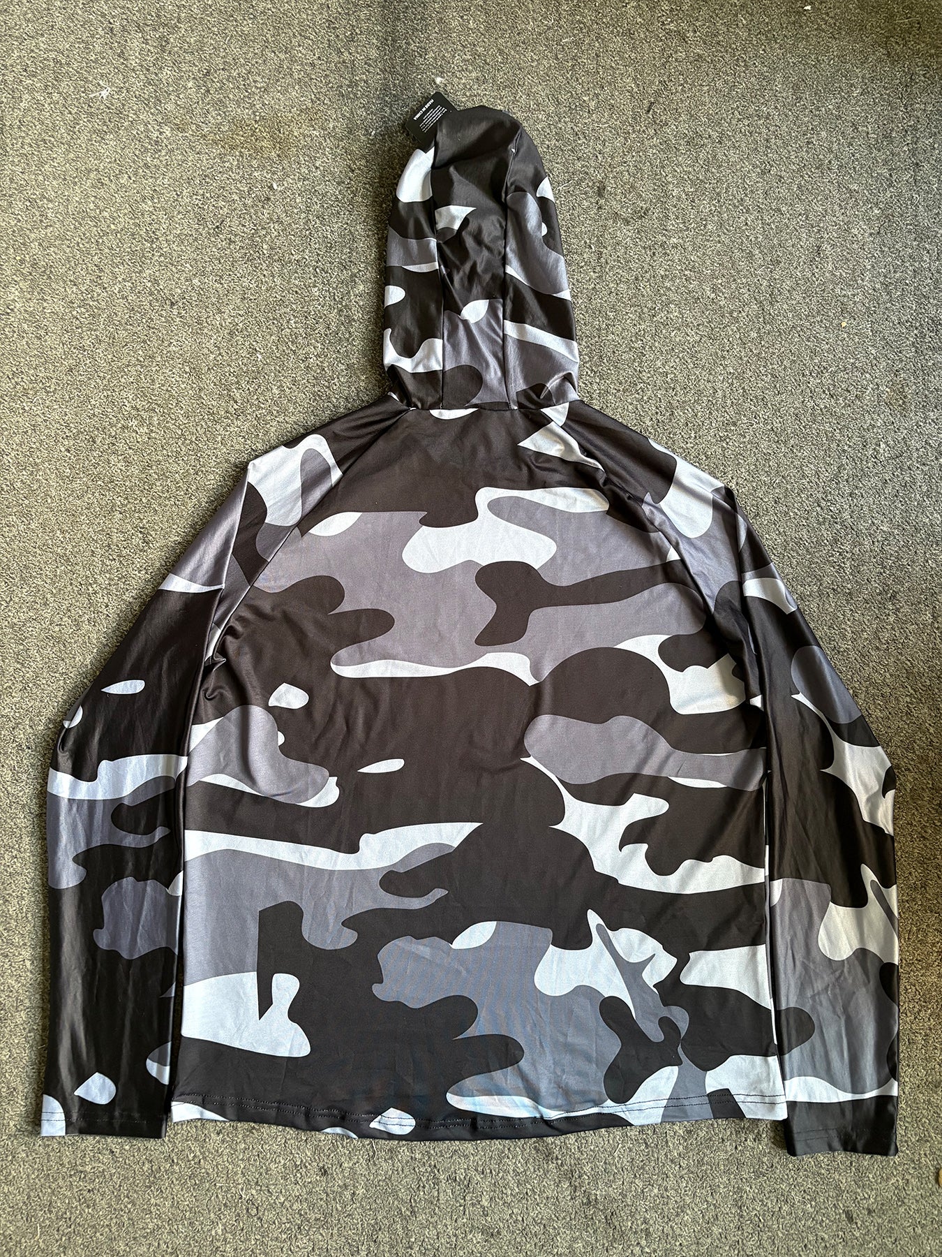 Men's Long Sleeve Fishing Hoodie with Face Mask - Sun Protection