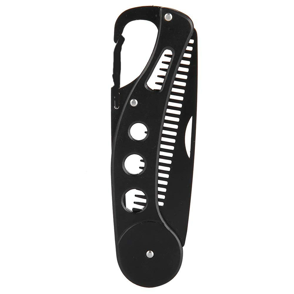 Stainless Steel Folding Beard Comb - Black