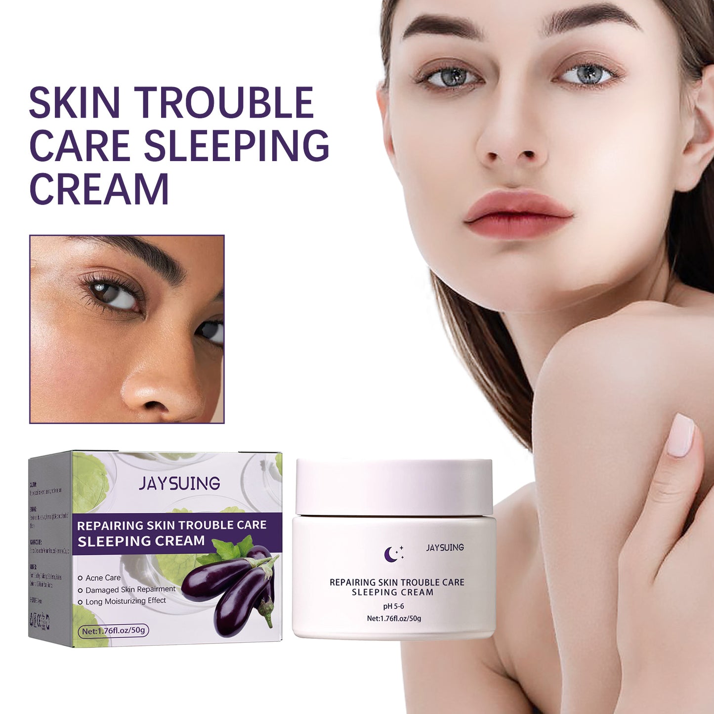 Hydrating Night Repair Sleep Cream - Moisturizing Face Cream for Sensitive Skin