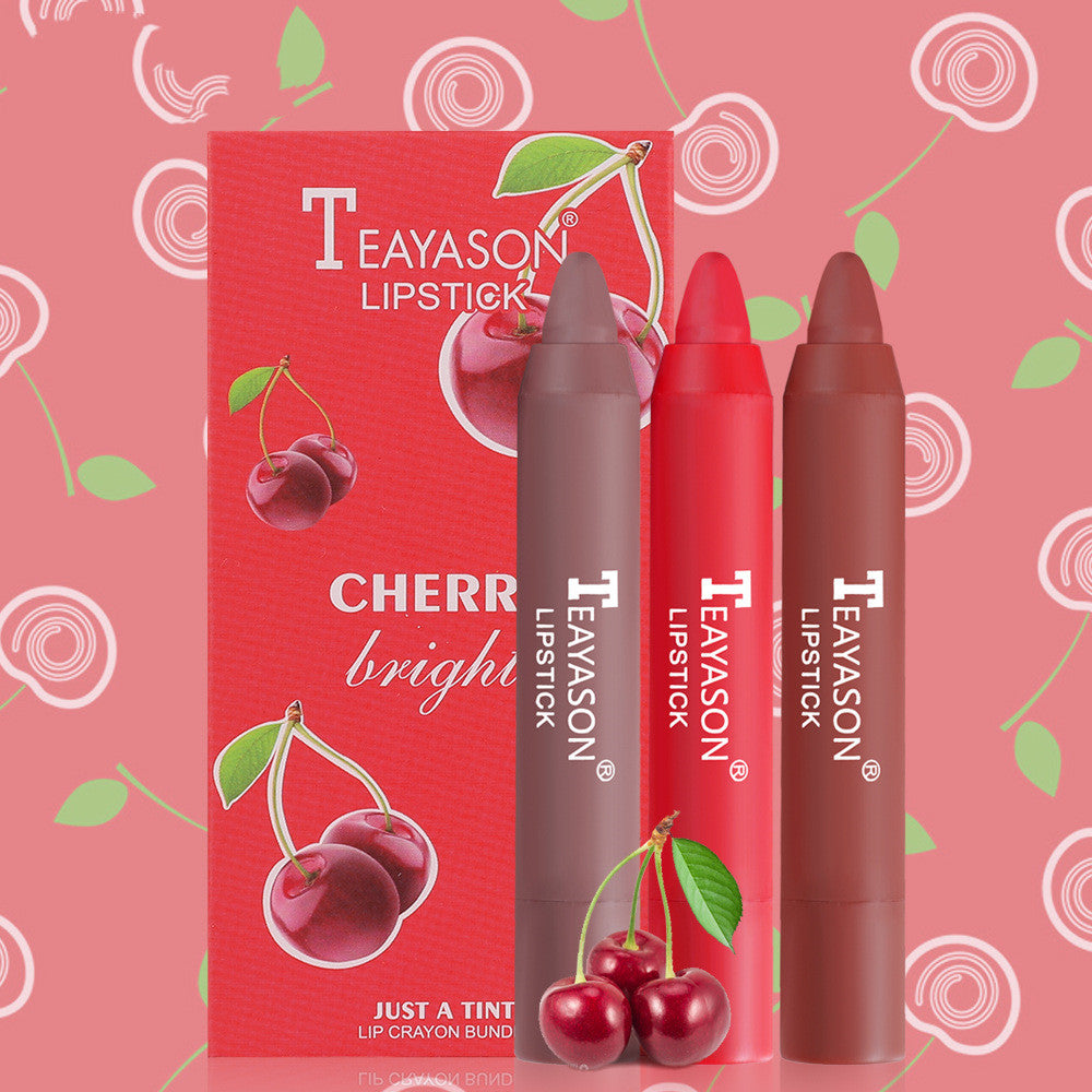 Makeup Lipstick Set 3-Pack - Small Slim Crayons for Lip Color