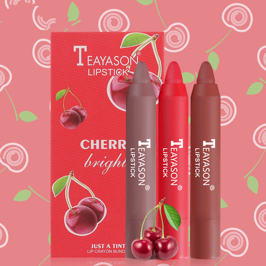 Makeup Lipstick Set 3-Pack - Small Slim Crayons for Lip Color