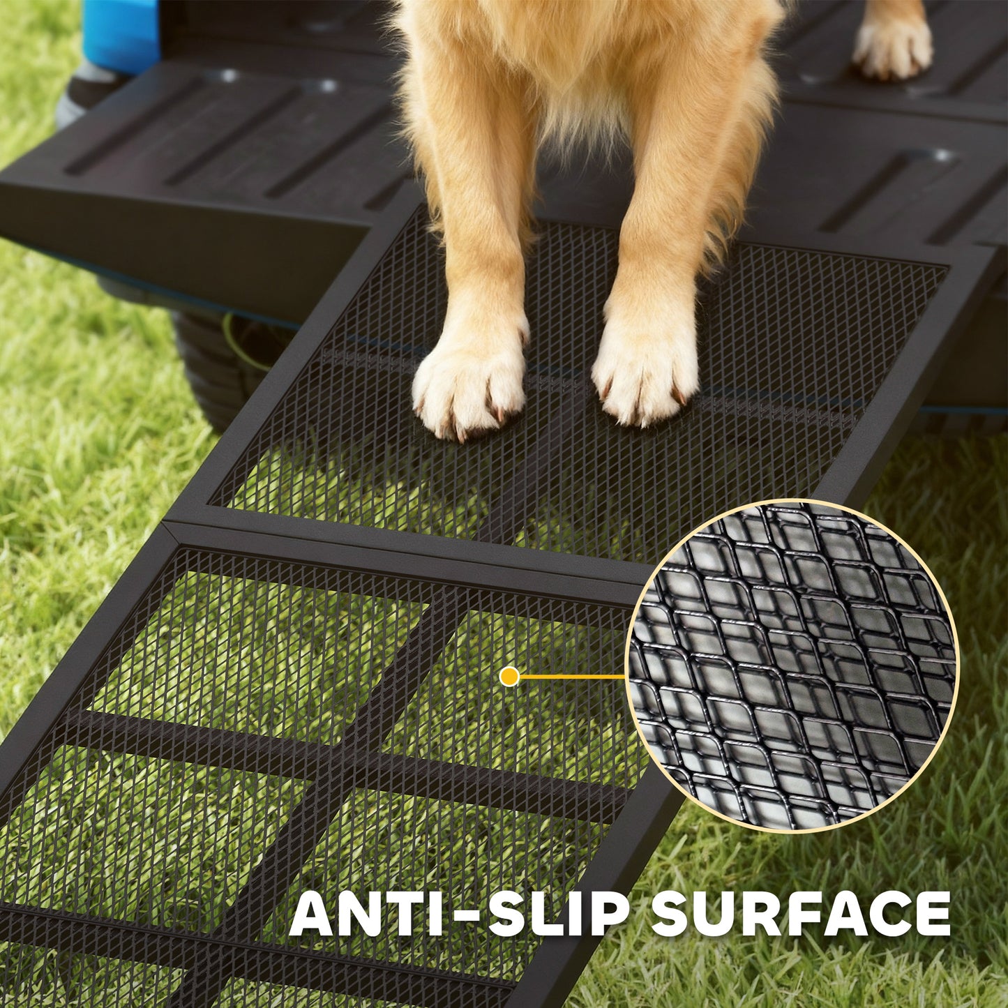 Dog Car Ramp 75-Inch Extra Long Wide Non-Slip Folding Pet Step for Large & Small Dogs