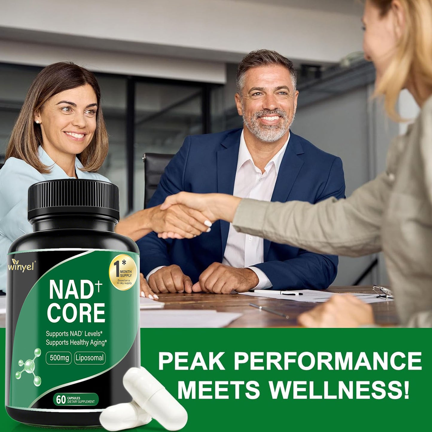 Liposomal NAD+ Enhancer Supplement - 60 Capsules for Energy & Healthy Aging