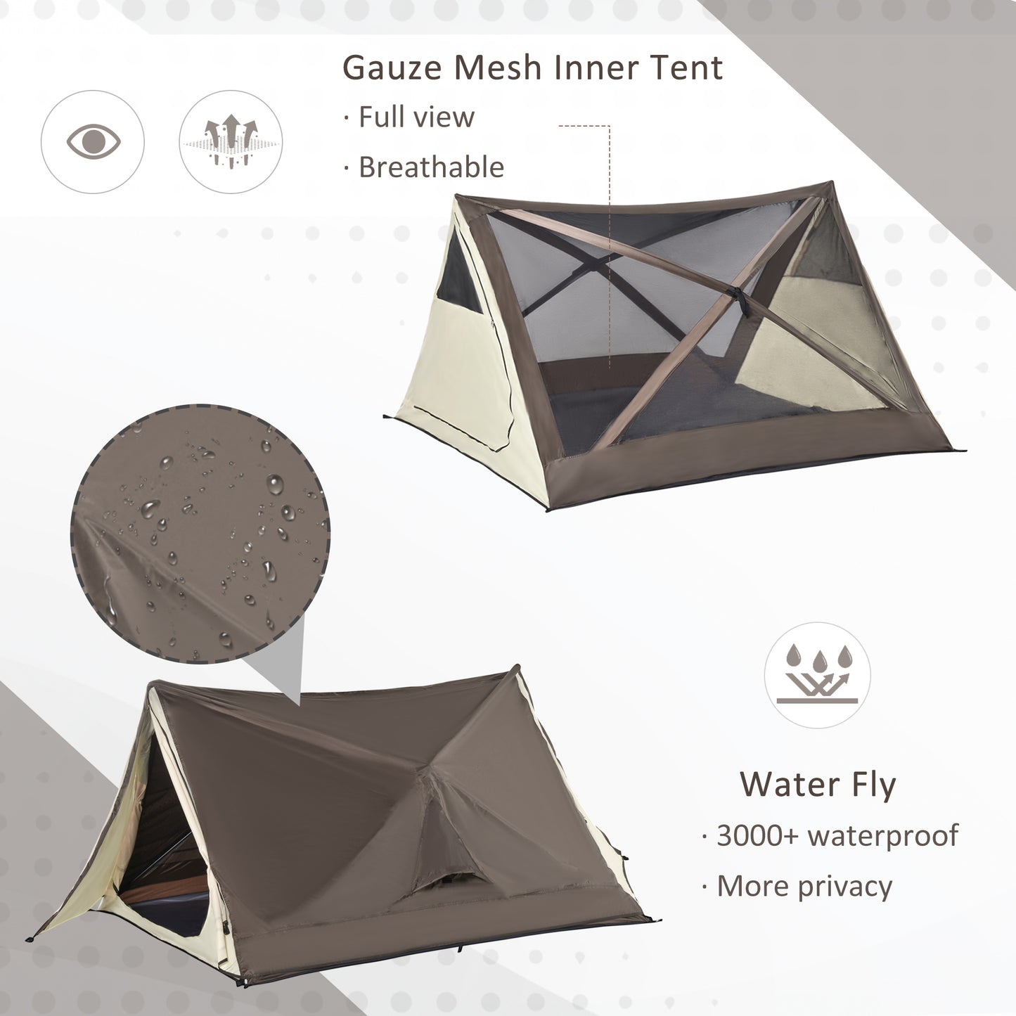 2-3 Person Pop Up Camping Tent - Waterproof Instant Tent