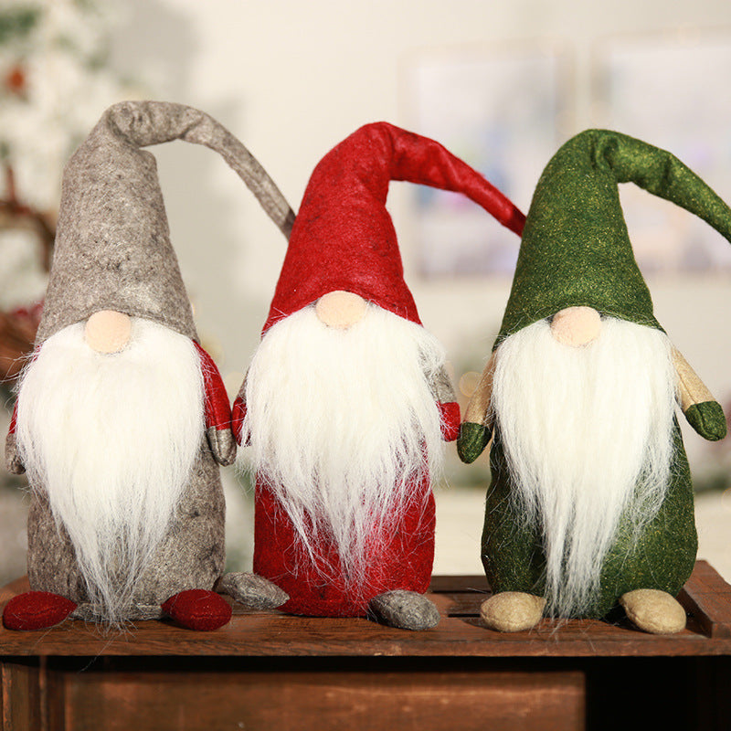 Christmas Tree Decorations Small Old Man Doll Ornaments - Faceless Standing Doll Set