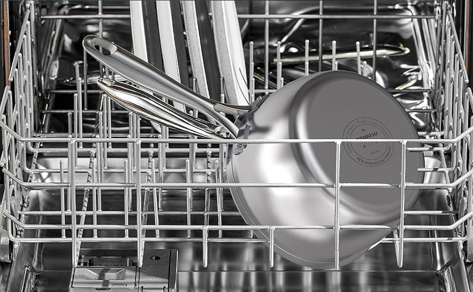 2.2 Quart Titanium Stainless Steel Non-Stick Frying Pan with Lid