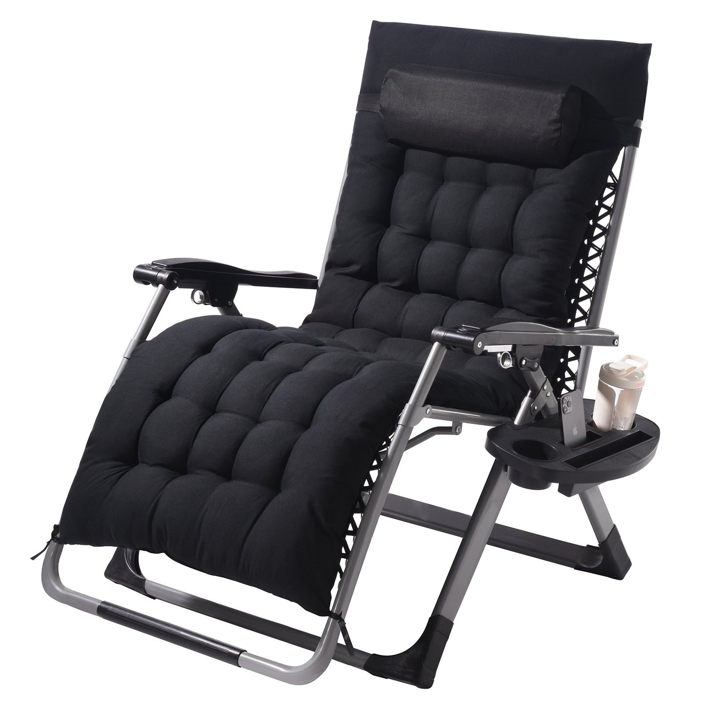 Heavy-Duty Zero Gravity Lounge Chair 33" Recliner with Cushions for Indoor & Outdoor