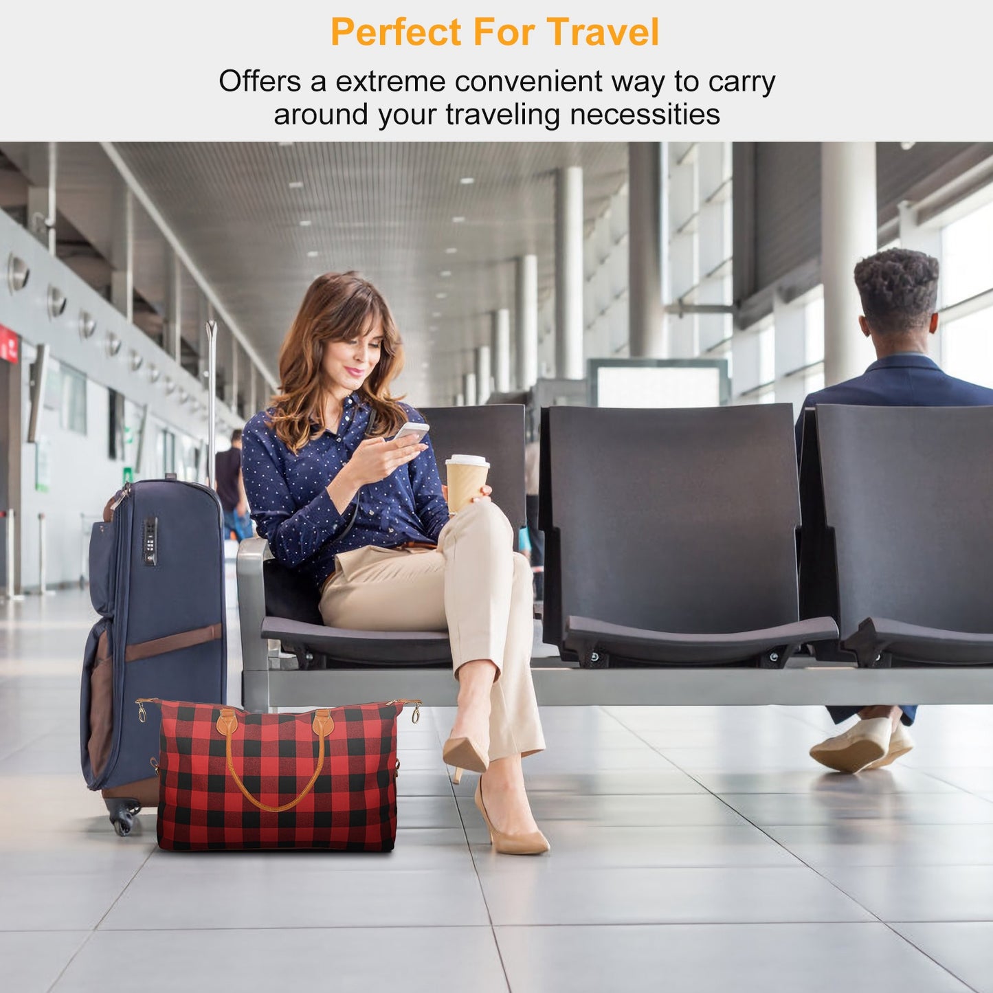 1Pc Women Duffle Bag Travel Luggage Bags Weekend Overnight Tote