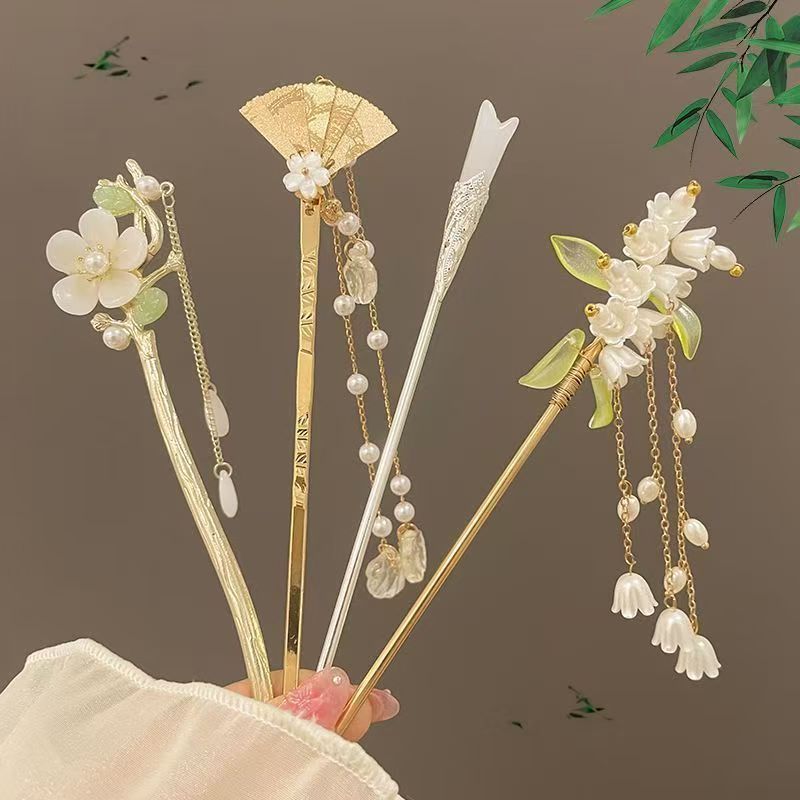 Vintage Floral Tassel Hairpin Set - Elegant Versatile Hair Accessories