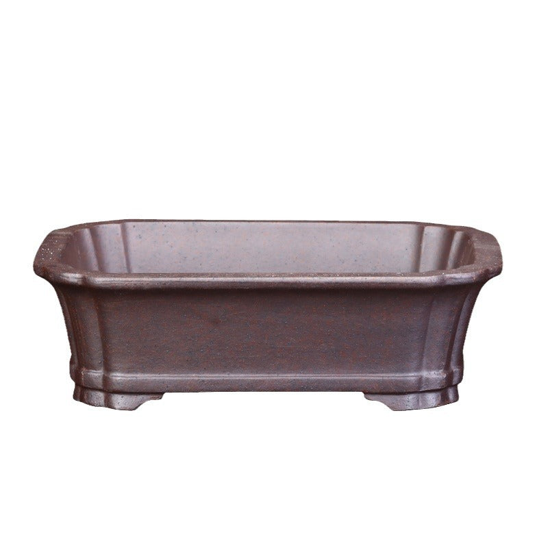 Rectangular Square Purple Clay Flowerpot for Home Garden & Balcony