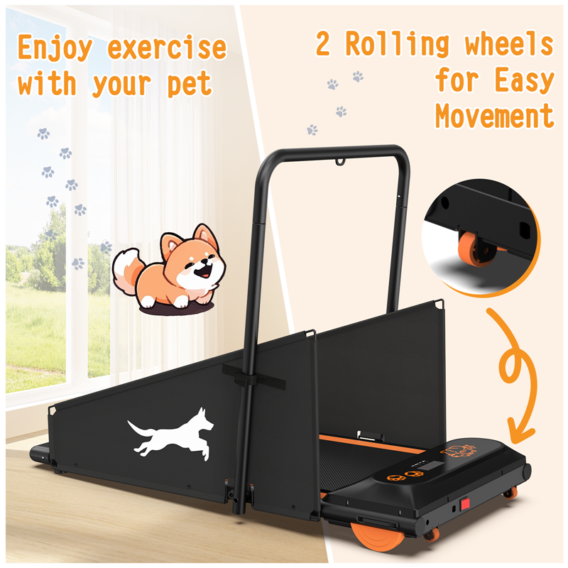 Dog Treadmill for Small & Medium Dogs - Foldable Pet Fitness Trainer