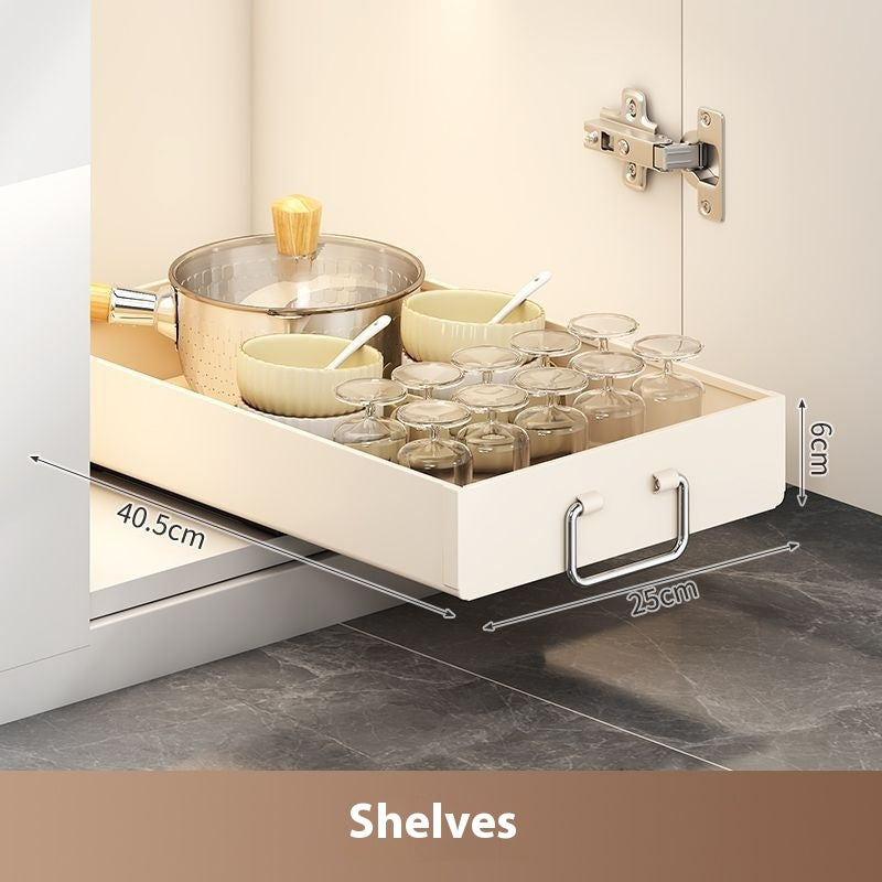Large Stainless Steel Kitchen Bowl & Dish Storage Rack for Cabinets