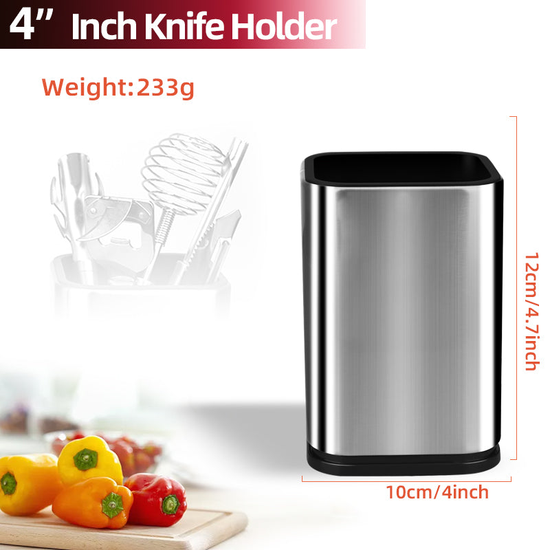 Stainless Steel Drainable Knife Holder with Storage Options