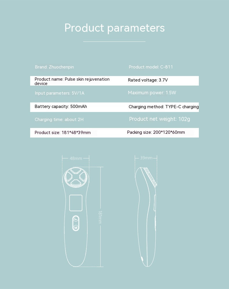 Micro-Current RF IPL Skin Care Device for Face Lifting and Rejuvenation