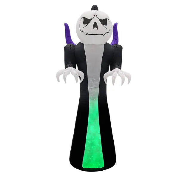 12FT Giant Grim Reaper Inflatable Halloween Decoration with LED Flame