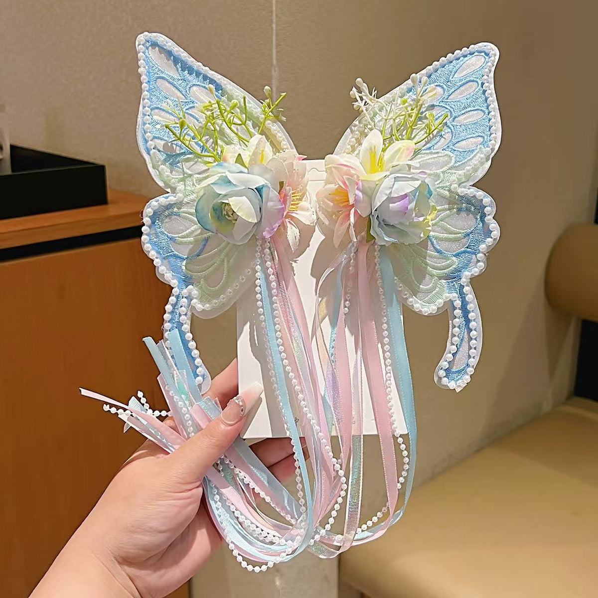 Large Butterfly Hair Clip Silk Flower Hair Accessory for Women