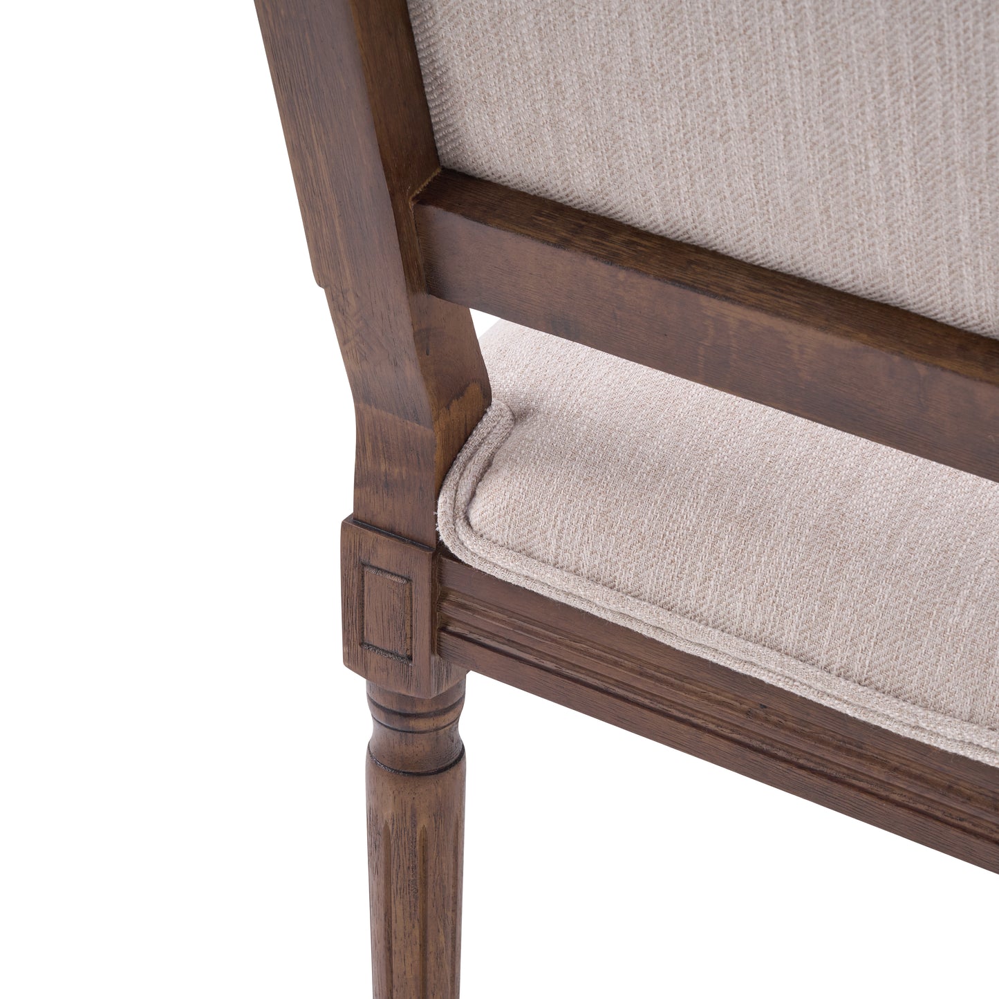 French Country Dining Chairs - Upholstered Cane Backrest, Set of 2