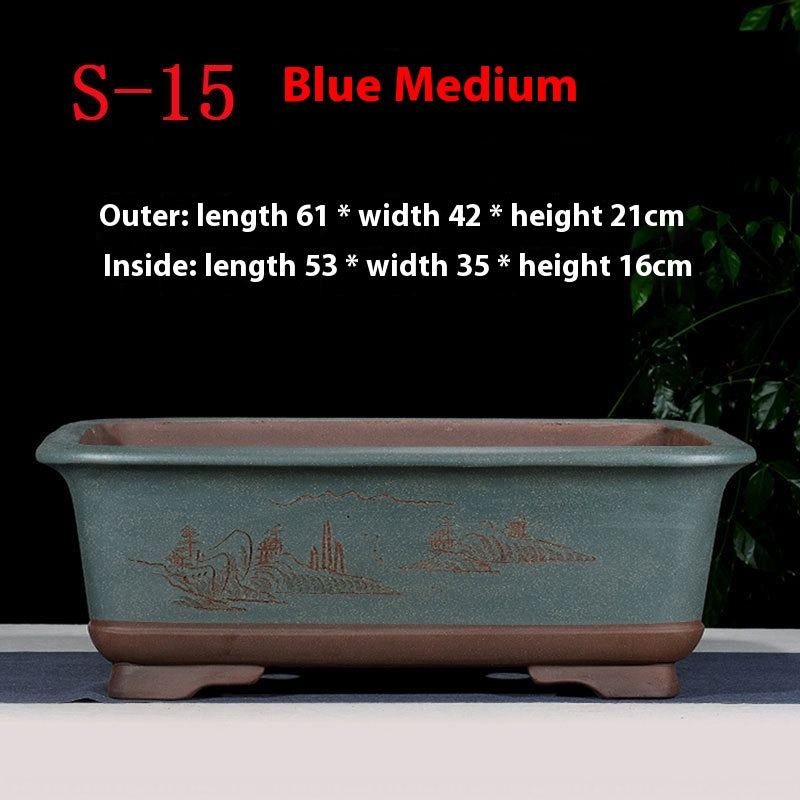 Rectangular Non-Porous Rockery for Bonsai Trees Garden Decor