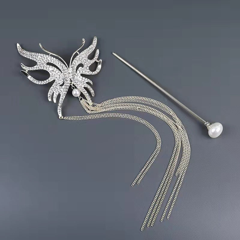 Butterfly Tassel Hairpin Alloy Curling Hair Clip