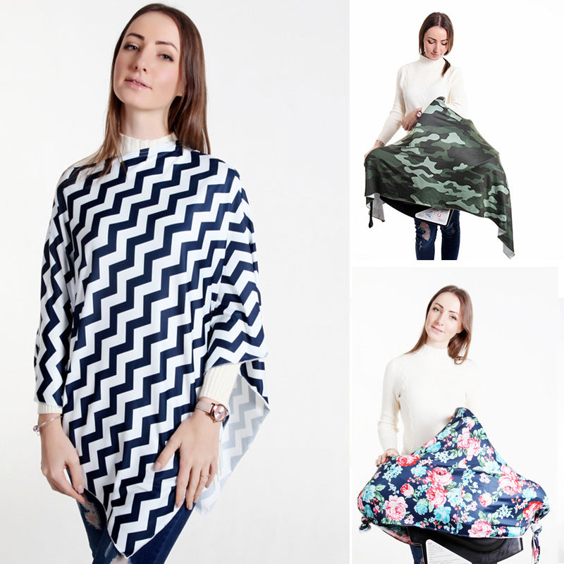 Nursing Shawl for Maternal and Child Care - Windshield Shade Style, Floral Pattern, Polyester, 160cm