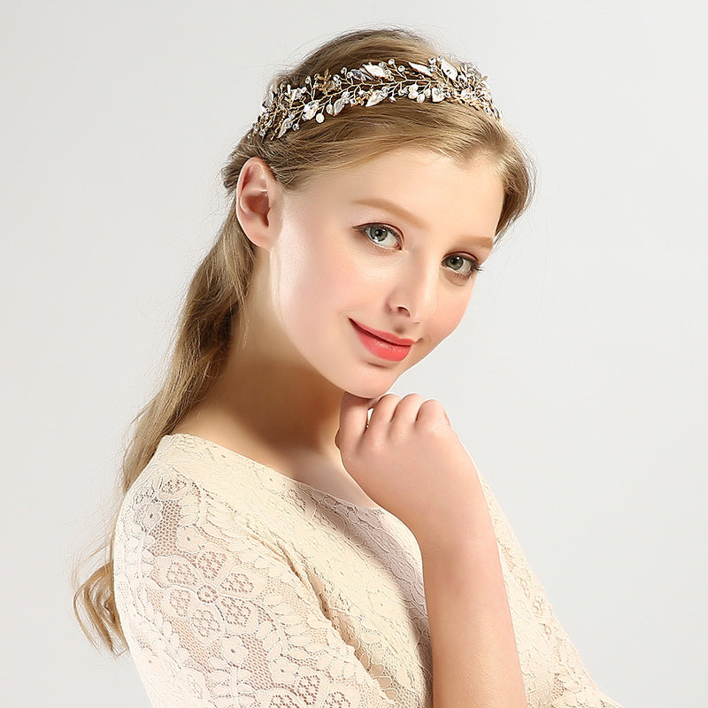 Korean Style Bridal Headwear Accessories Hairband with Leaves - Silver, Gold, Rose Gold