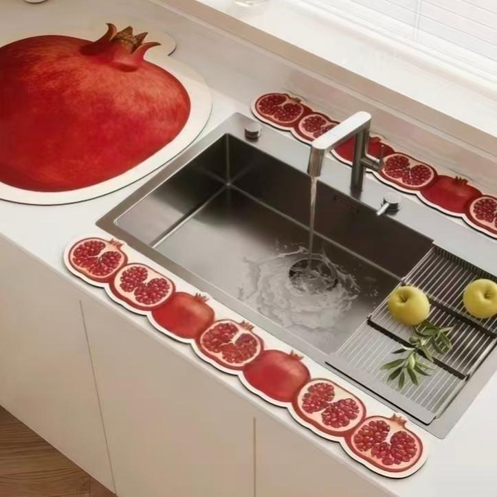 Cartoon Absorbent Drainage Mat for Kitchen Countertop - Set of 3