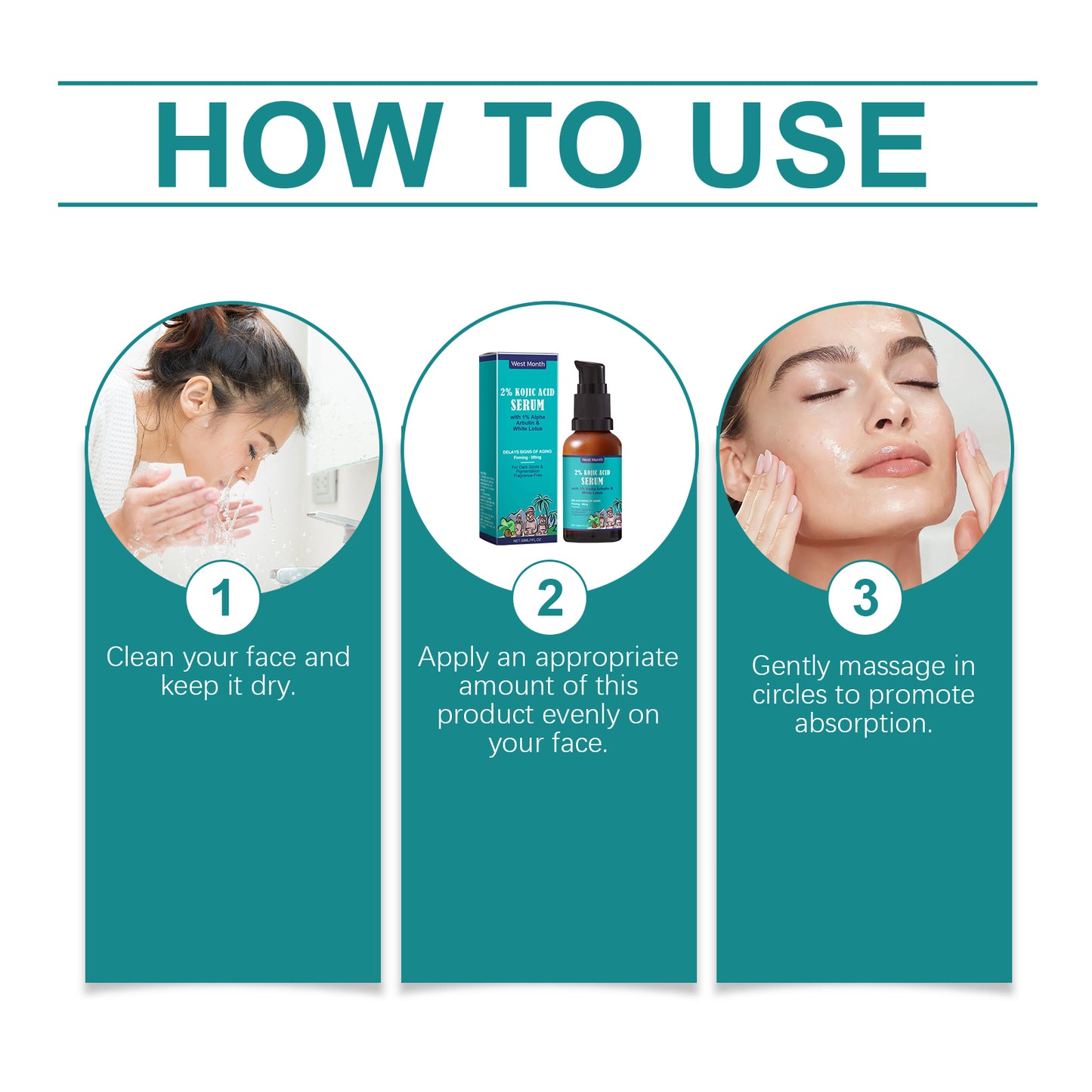 Kojic Acid Facial Serum - Moisturizing & Brightening Skin Care Essence 30ml