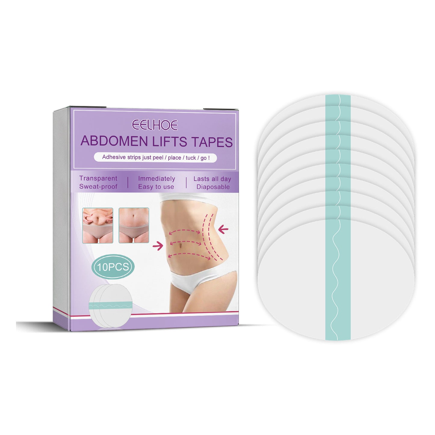 Abdomen Lifting Tapes - Transparent Belly Contouring & Firming Patches